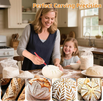 Upgraded Bread Lame with 10 Blades - Professional sourdough Scoring Tool for bread scoring tool Safety Cover & Ergonomic Handle - Premium Bread Scoring Knife for Artisan Bread Making (1, Gray)