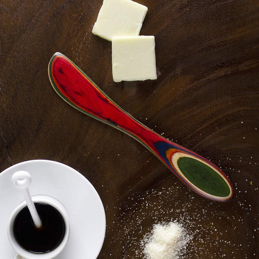 Baltique Marrakesh Collection Cheese Spreader Knife in Colored Birch Wood