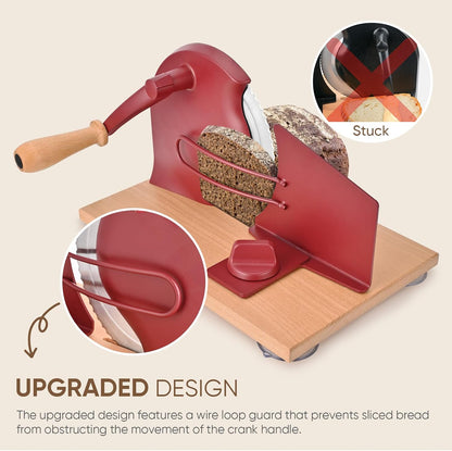 SOWKIPE Manual Bread Slicer for Sourdough, Adjustable Hand Crank, White