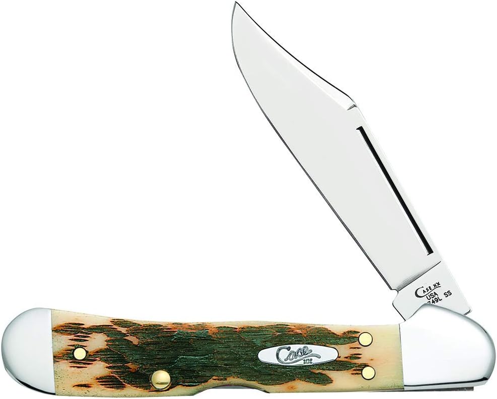 Case XX WR Pocket Knife Mini Copperlock Amber Bone W/Shield Item #133 (61749L SS) 3 5/8 inches Closed