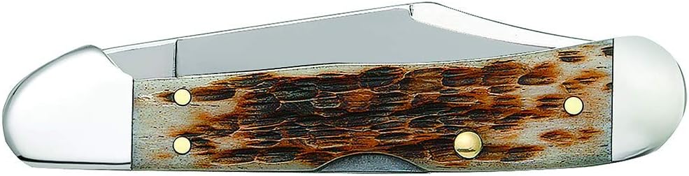Case XX WR Pocket Knife Mini Copperlock Amber Bone W/Shield Item #133 (61749L SS) 3 5/8 inches Closed