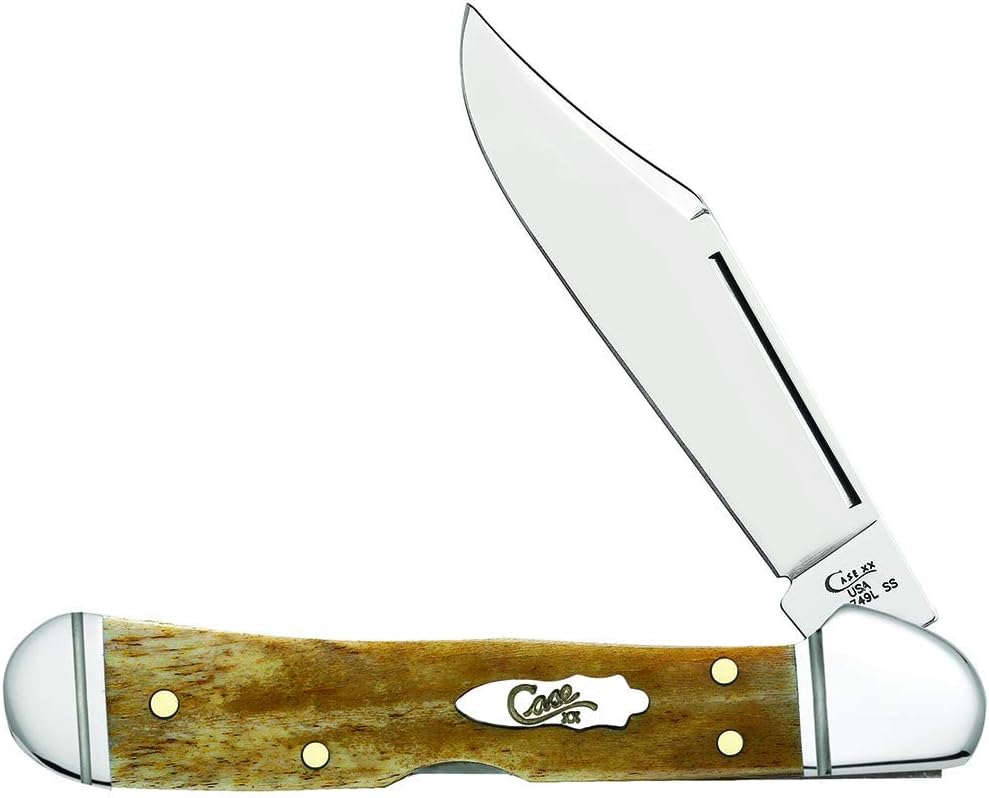 Case XX WR Pocket Knife Mini Copperlock Amber Bone W/Shield Item #133 (61749L SS) 3 5/8 inches Closed