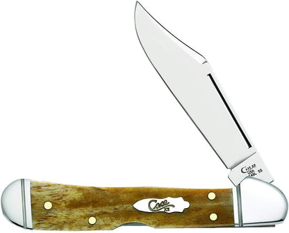 Case XX WR Pocket Knife Mini Copperlock Amber Bone W/Shield Item #133 (61749L SS) 3 5/8 inches Closed