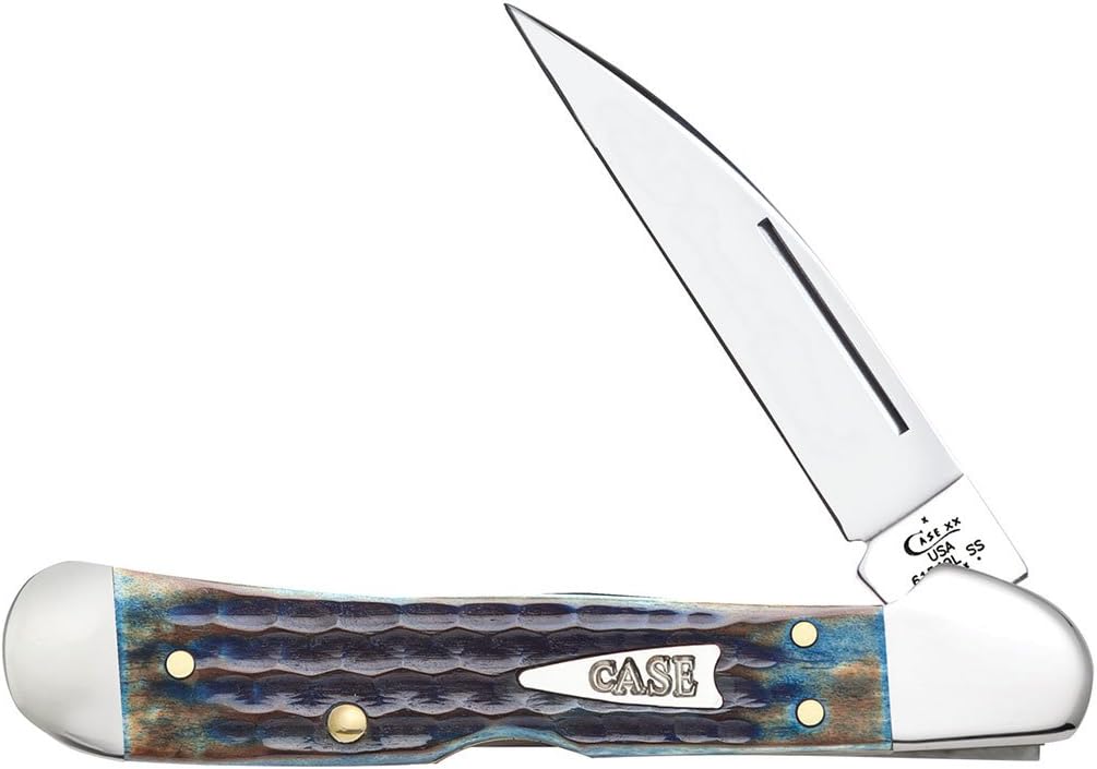 Case XX WR Pocket Knife Mini Copperlock Amber Bone W/Shield Item #133 (61749L SS) 3 5/8 inches Closed