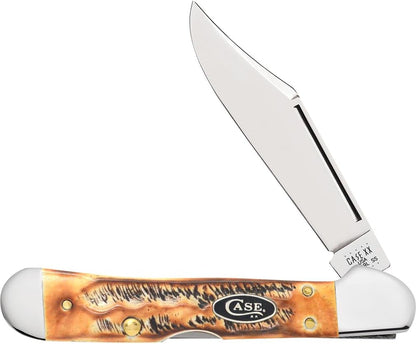 Case XX WR Pocket Knife Mini Copperlock Amber Bone W/Shield Item #133 (61749L SS) 3 5/8 inches Closed