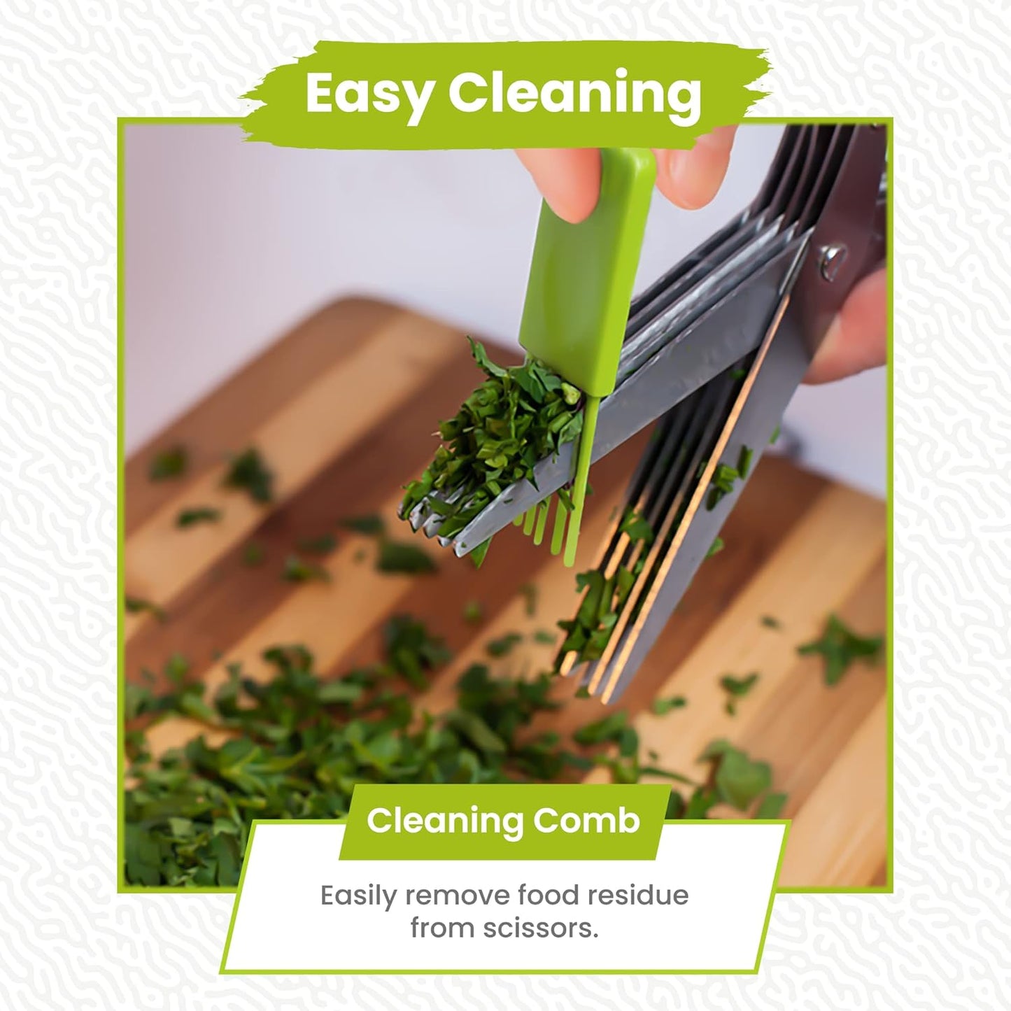 5-Blade Stainless Steel Herb Scissors with Cleaning Comb & Vegetable Peeler – Multi-Use Herb Cutter for Basil, Parsley, Cilantro & Kale