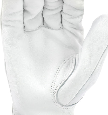 Unisex Cut Resistant A6 KAMORI® White Grain Goatskin Driver, White, Size L