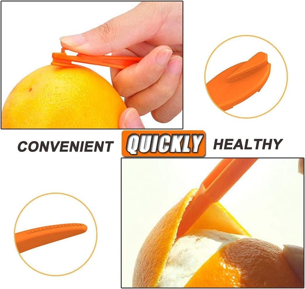 Orange Citrus Peelers Citrus Lemon Citrus Peel Cutter Plastic Easy Slicer Cutter Peeler Remover Opener Kitchen Accessories Knife Cooking Tool Kitchen Gadgets (Set A)