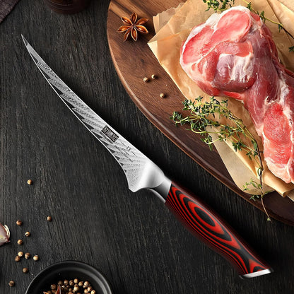 8" Damascus Bread Knife, Ultra Sharp Serrated Sourdough Knife | 67 Layers Damascus Steel, Ultra Sharp Bread Knife with Ergonomic G10 Handle, Professional Serrated Knife for Homemade Bread