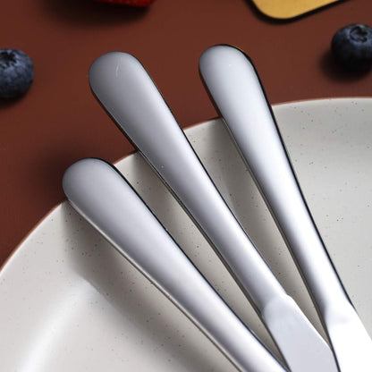 Dinner Knives Set Of 6, Stainless Steel Shiny Mirror Dinner Knife, Butter Knife Spreader Table Knives Sturdy And Dishwasher Safe