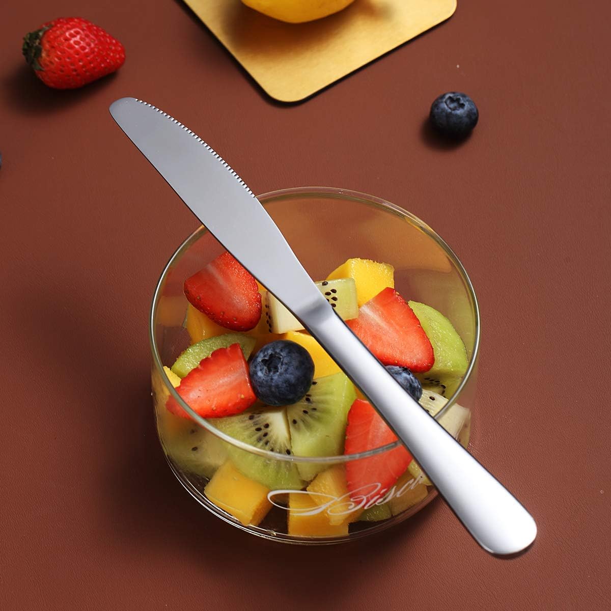 Dinner Knives Set Of 6, Stainless Steel Shiny Mirror Dinner Knife, Butter Knife Spreader Table Knives Sturdy And Dishwasher Safe