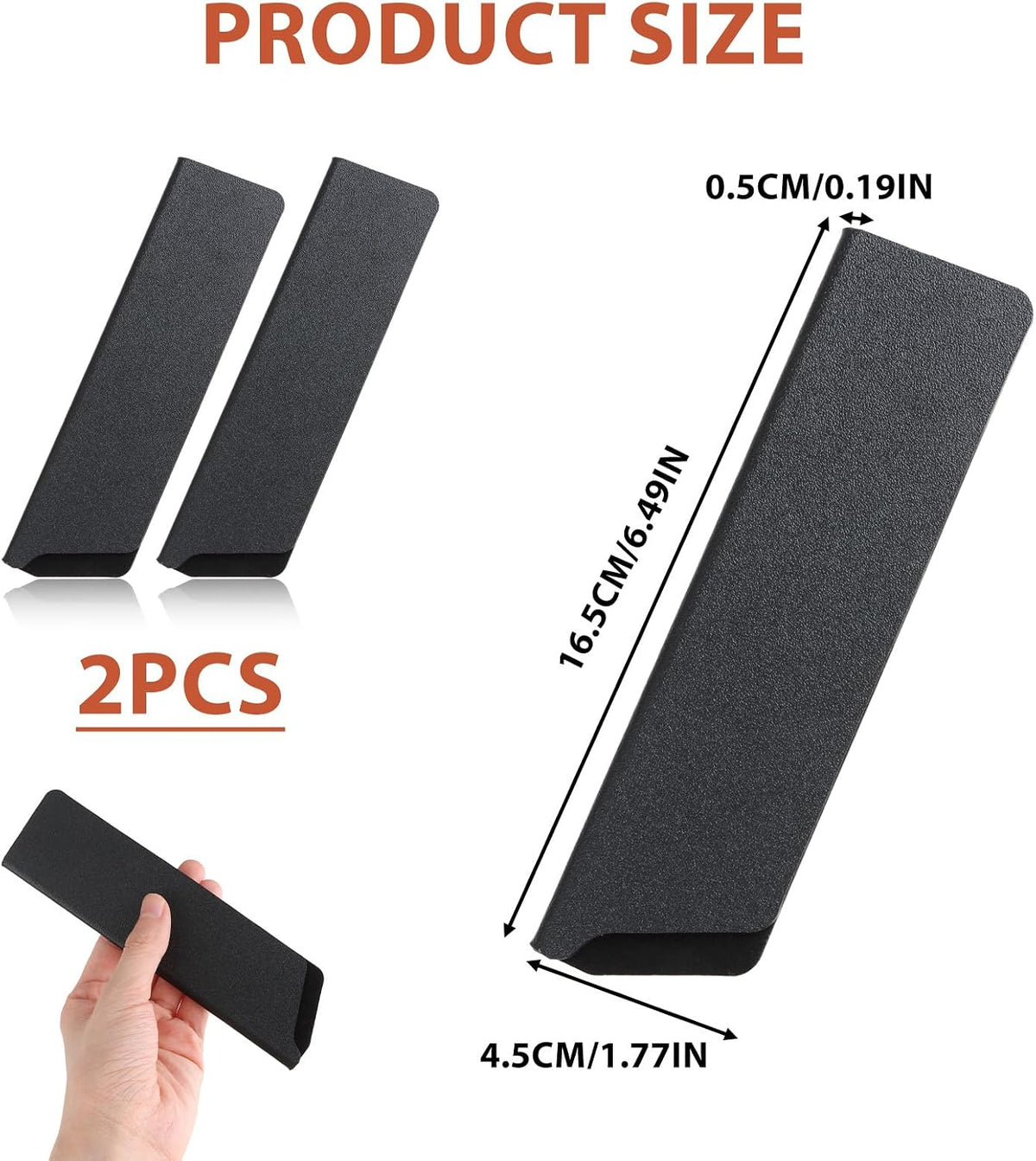 2 Pcs Knife Sheath and Guard Cover, Protective Chef Knife Blade Cover for Kitchen Storage and Travel, Black ABS Plastic Waterproof Knife Edge Protector (for 6" knife 2pcs)