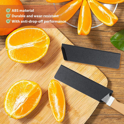 2 Pcs Knife Sheath and Guard Cover, Protective Chef Knife Blade Cover for Kitchen Storage and Travel, Black ABS Plastic Waterproof Knife Edge Protector (for 6" knife 2pcs)