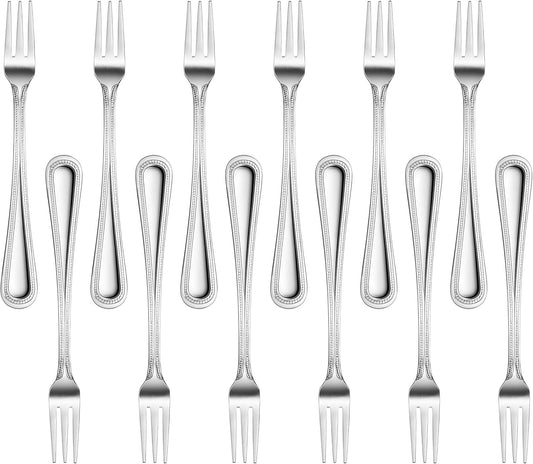 Bead Pattern 18/0 Stainless Steel Oyster Fork, 6-Inch, Set of 12, Commercial Grade