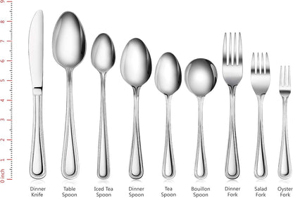 Bead Pattern 18/0 Stainless Steel Oyster Fork, 6-Inch, Set of 12, Commercial Grade