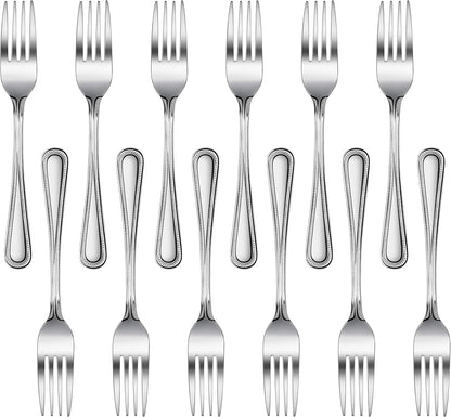 Bead Pattern 18/0 Stainless Steel Oyster Fork, 6-Inch, Set of 12, Commercial Grade