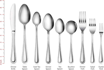 Bead Pattern 18/0 Stainless Steel Oyster Fork, 6-Inch, Set of 12, Commercial Grade