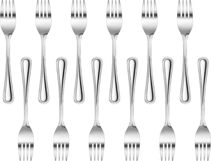 Bead Pattern 18/0 Stainless Steel Oyster Fork, 6-Inch, Set of 12, Commercial Grade