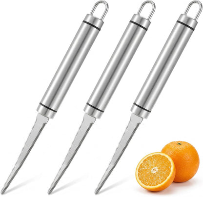 3Pcs Grapefruit Knife, Curved Serrated Blade Stainless Steel Grapefruit Utensil Knife Kitchen Tool Ergonomic Fruit Cutter with Non-stick Plating for Kiwi, Mango, Dessert, Citrus Easy to Hang
