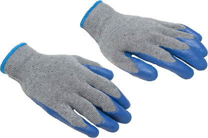 3100L-DZ-Parent 12 Pairs Large Rubber Latex Double Coated Work Gloves for Construction, gardening gloves, heavy duty Cotton Blend Blue