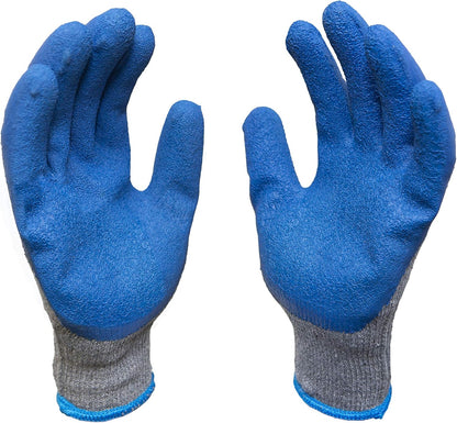3100L-DZ-Parent 12 Pairs Large Rubber Latex Double Coated Work Gloves for Construction, gardening gloves, heavy duty Cotton Blend Blue