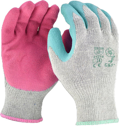 3100L-DZ-Parent 12 Pairs Large Rubber Latex Double Coated Work Gloves for Construction, gardening gloves, heavy duty Cotton Blend Blue
