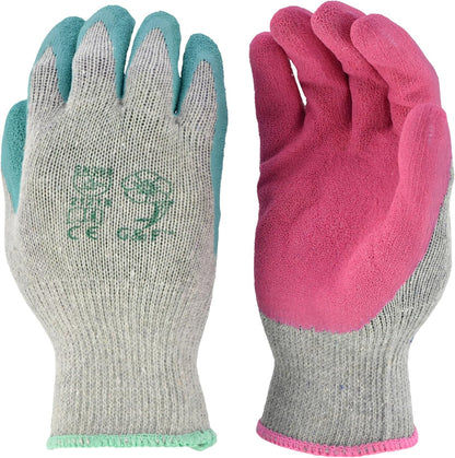 3100L-DZ-Parent 12 Pairs Large Rubber Latex Double Coated Work Gloves for Construction, gardening gloves, heavy duty Cotton Blend Blue