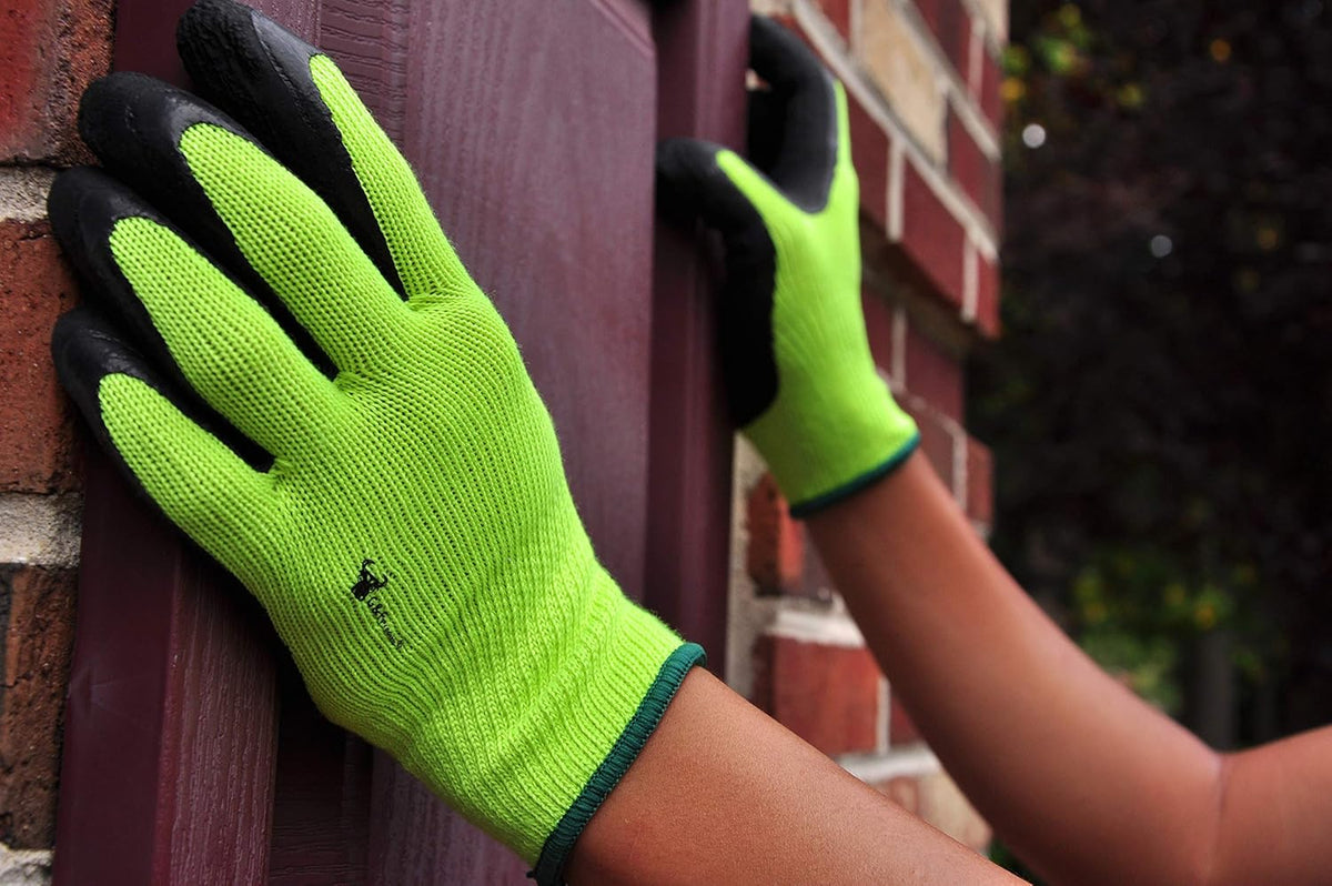 3100L-DZ-Parent 12 Pairs Large Rubber Latex Double Coated Work Gloves for Construction, gardening gloves, heavy duty Cotton Blend Blue