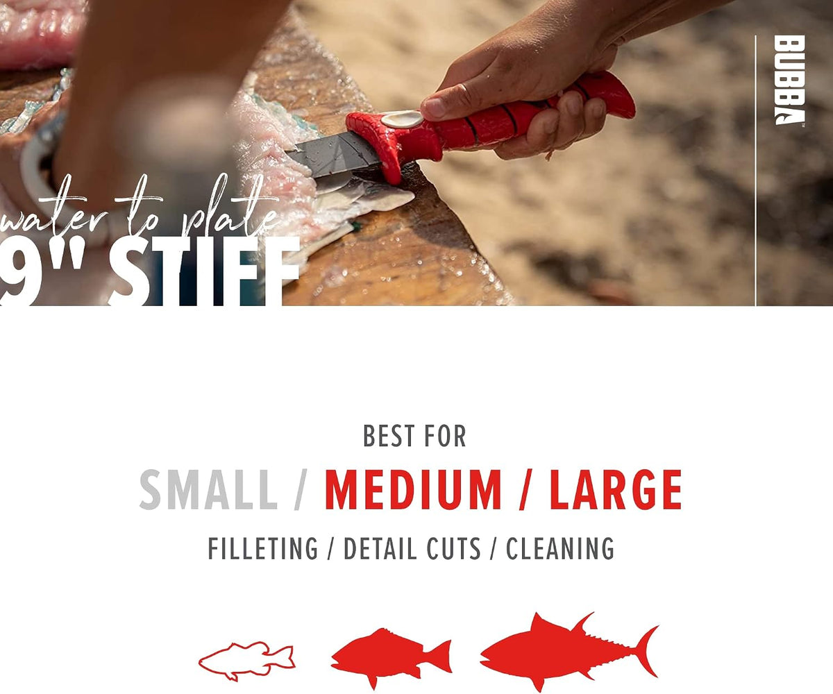 5 Inch Lucky Lew Folding Compact Fillet Knife with Non-Slip Grip Handle, Stainless Steel Blade, Lanyard Hole and Synthetic Carry Case for Gutting, Fishing and Hunting