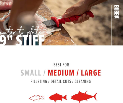 5 Inch Lucky Lew Folding Compact Fillet Knife with Non-Slip Grip Handle, Stainless Steel Blade, Lanyard Hole and Synthetic Carry Case for Gutting, Fishing and Hunting