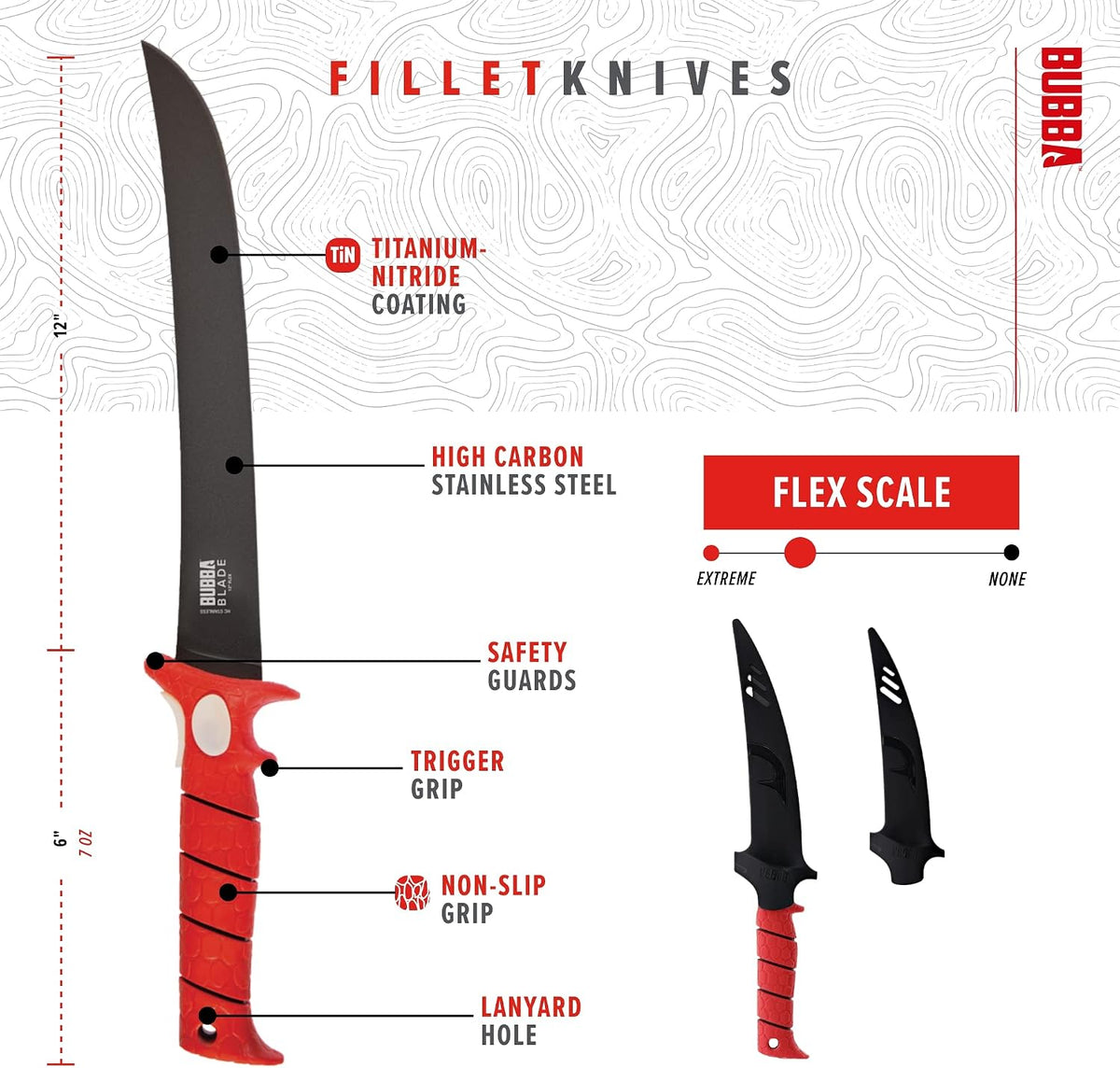 5 Inch Lucky Lew Folding Compact Fillet Knife with Non-Slip Grip Handle, Stainless Steel Blade, Lanyard Hole and Synthetic Carry Case for Gutting, Fishing and Hunting