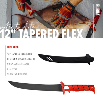 5 Inch Lucky Lew Folding Compact Fillet Knife with Non-Slip Grip Handle, Stainless Steel Blade, Lanyard Hole and Synthetic Carry Case for Gutting, Fishing and Hunting