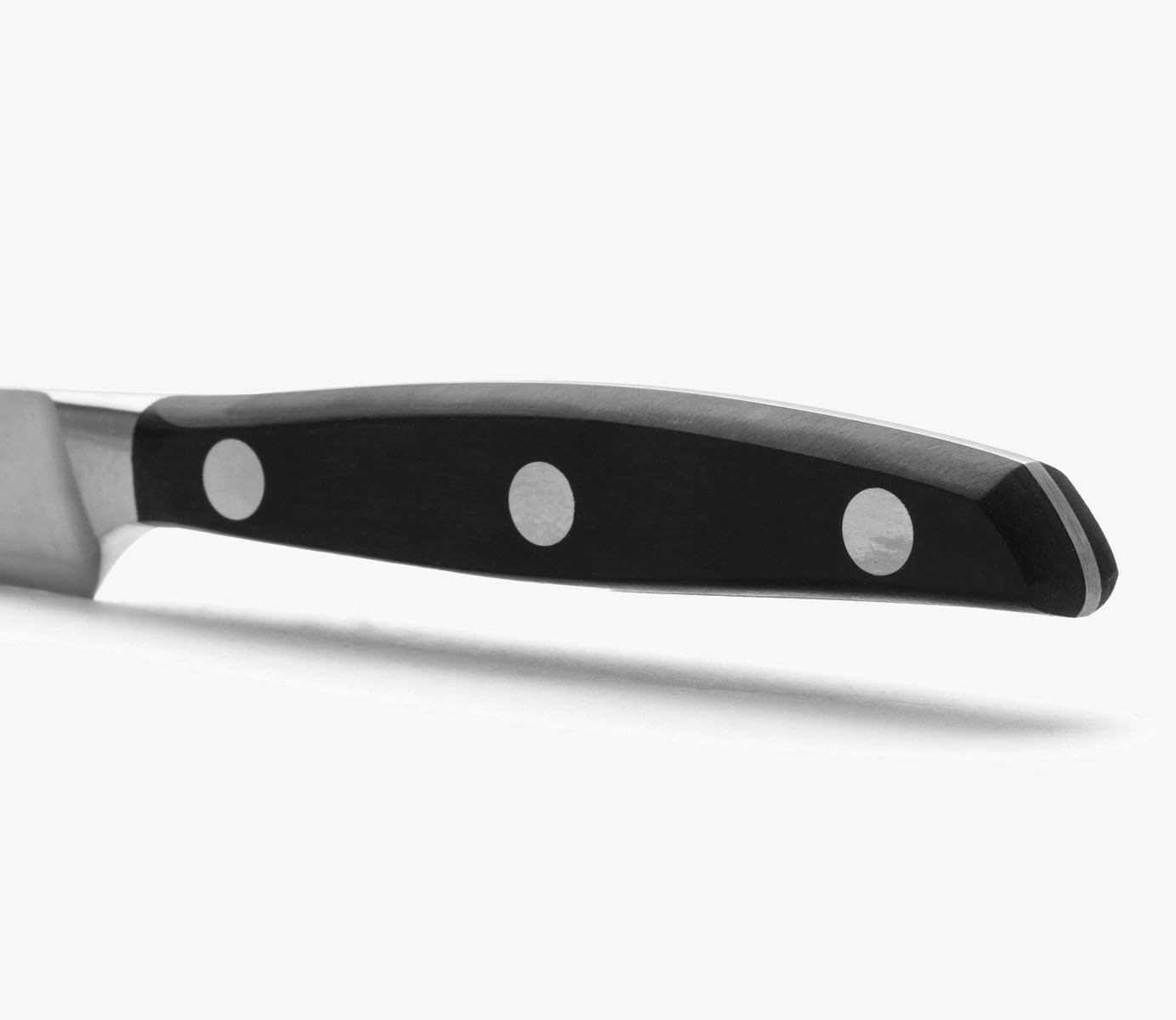 Forged Paring Knife 4 Inch Stainless Steel. Sharp Kitchen Knife for Peeling Fruits and Vegetables. Ergonomic Polyoxymethylene Handle and 100mm Blade. Series Manhattan. Color Black