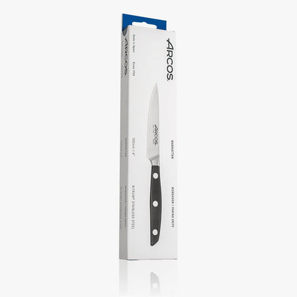 Forged Paring Knife 4 Inch Stainless Steel. Sharp Kitchen Knife for Peeling Fruits and Vegetables. Ergonomic Polyoxymethylene Handle and 100mm Blade. Series Manhattan. Color Black