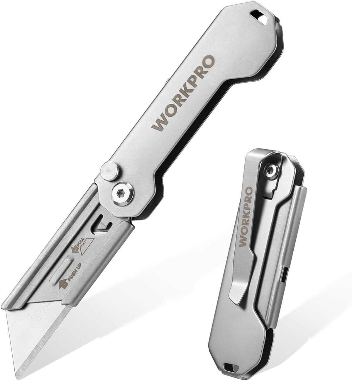 EDC Folding Utility Knife, Mini Box Cutter with Quick Open Axis Lock, Quick Change Blade Razor Knife, Foldable Small Pocket Knife with Belt Clip