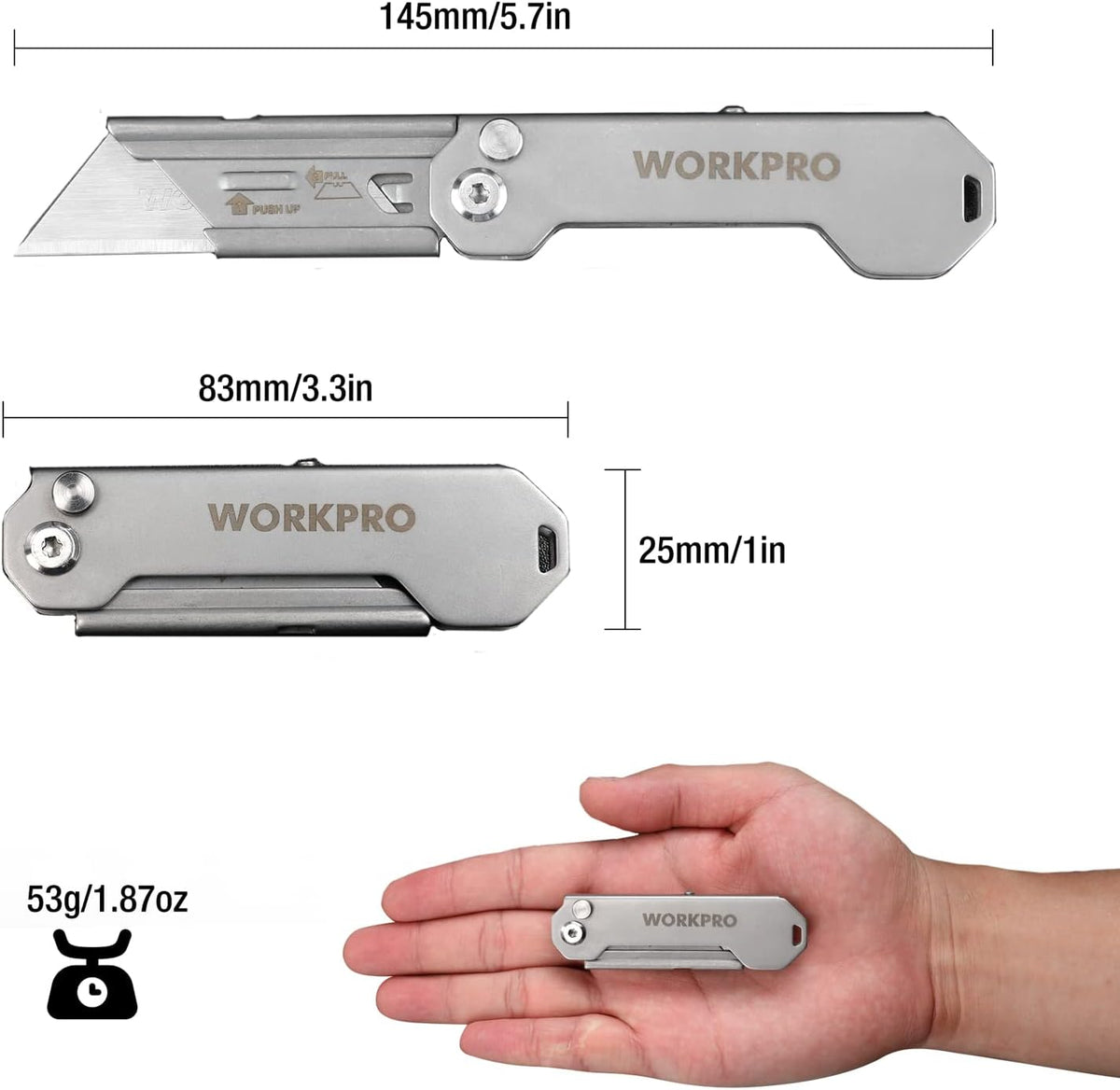 EDC Folding Utility Knife, Mini Box Cutter with Quick Open Axis Lock, Quick Change Blade Razor Knife, Foldable Small Pocket Knife with Belt Clip