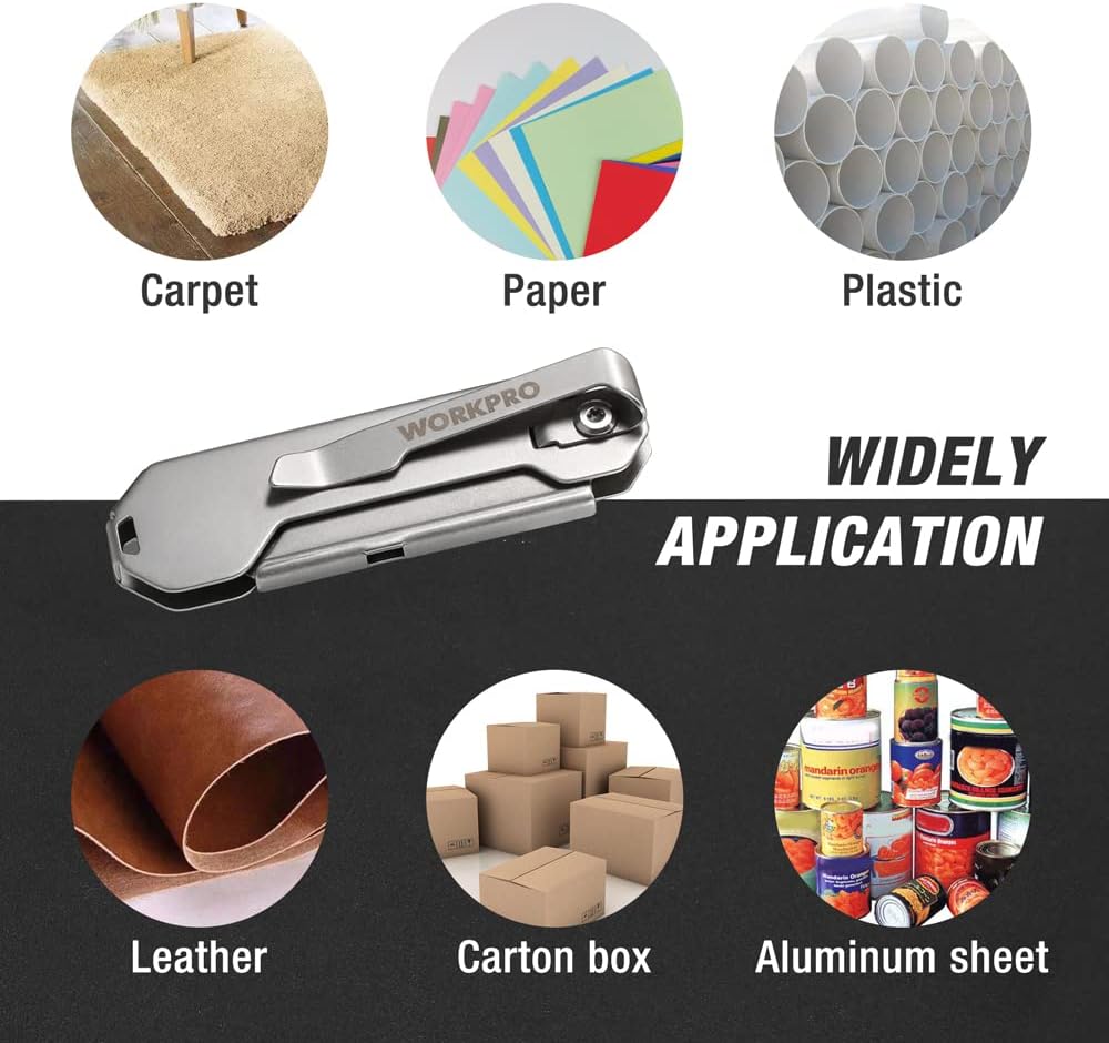 EDC Folding Utility Knife, Mini Box Cutter with Quick Open Axis Lock, Quick Change Blade Razor Knife, Foldable Small Pocket Knife with Belt Clip