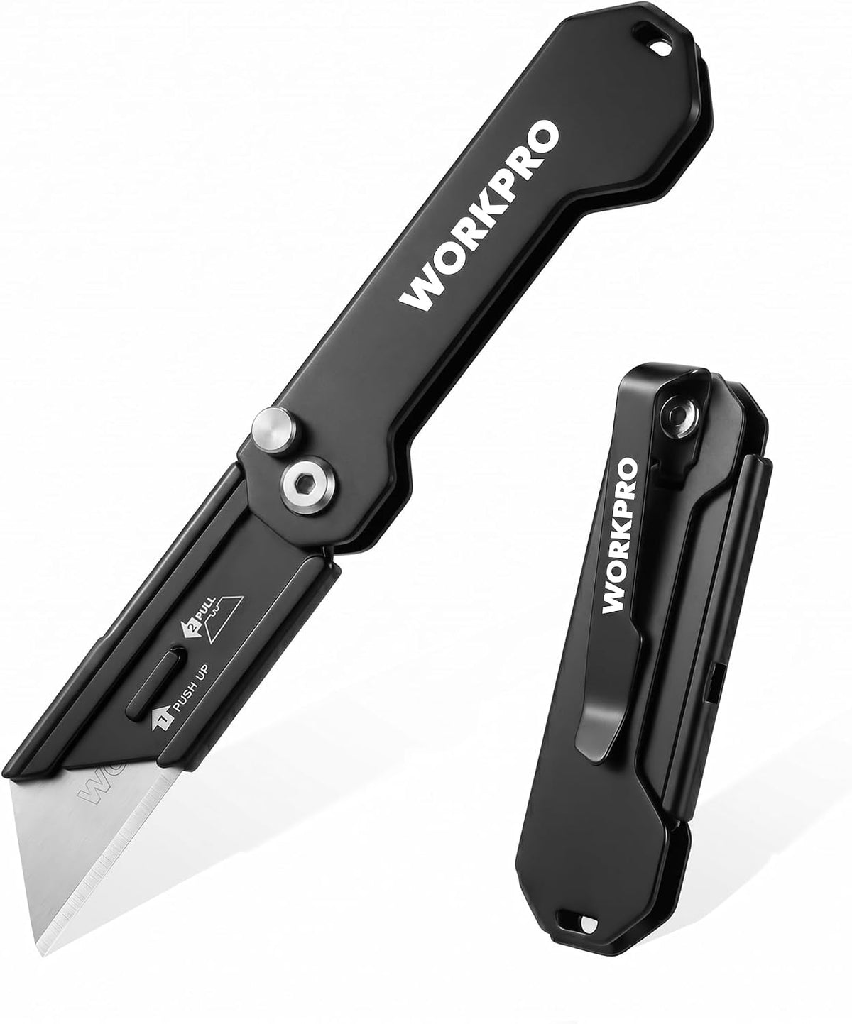 EDC Folding Utility Knife, Mini Box Cutter with Quick Open Axis Lock, Quick Change Blade Razor Knife, Foldable Small Pocket Knife with Belt Clip