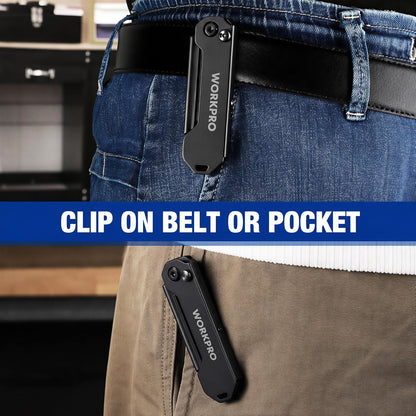 EDC Folding Utility Knife, Mini Box Cutter with Quick Open Axis Lock, Quick Change Blade Razor Knife, Foldable Small Pocket Knife with Belt Clip