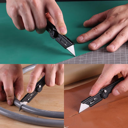 EDC Folding Utility Knife, Mini Box Cutter with Quick Open Axis Lock, Quick Change Blade Razor Knife, Foldable Small Pocket Knife with Belt Clip