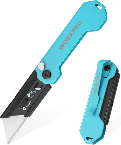 EDC Folding Utility Knife, Mini Box Cutter with Quick Open Axis Lock, Quick Change Blade Razor Knife, Foldable Small Pocket Knife with Belt Clip