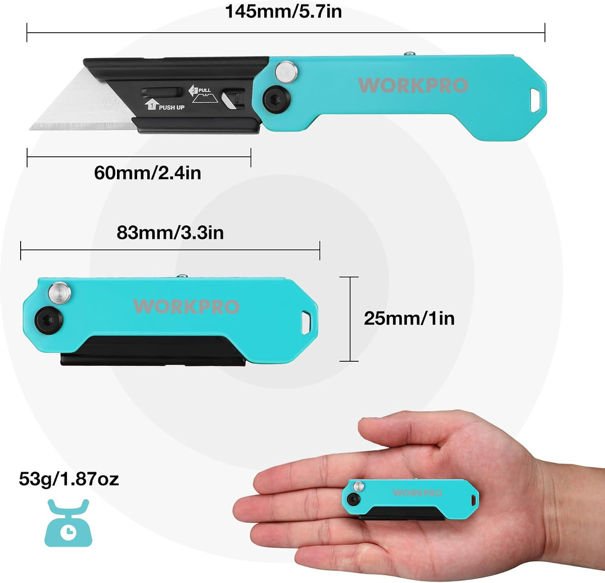EDC Folding Utility Knife, Mini Box Cutter with Quick Open Axis Lock, Quick Change Blade Razor Knife, Foldable Small Pocket Knife with Belt Clip