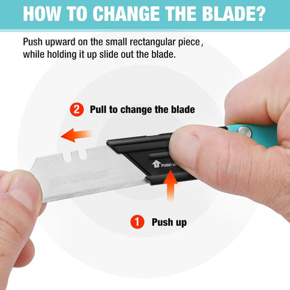 EDC Folding Utility Knife, Mini Box Cutter with Quick Open Axis Lock, Quick Change Blade Razor Knife, Foldable Small Pocket Knife with Belt Clip