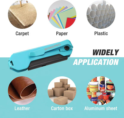 EDC Folding Utility Knife, Mini Box Cutter with Quick Open Axis Lock, Quick Change Blade Razor Knife, Foldable Small Pocket Knife with Belt Clip