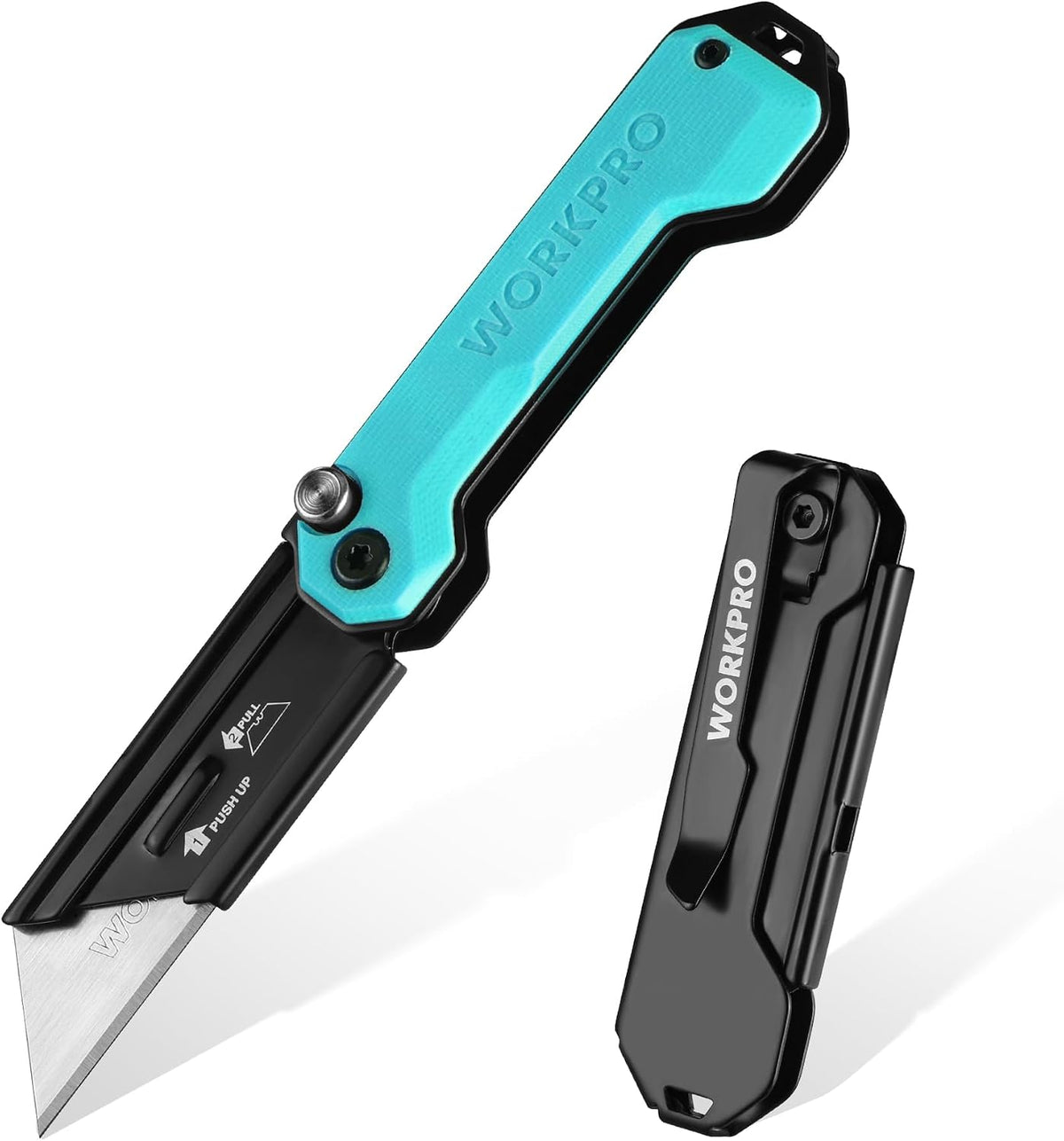 EDC Folding Utility Knife, Mini Box Cutter with Quick Open Axis Lock, Quick Change Blade Razor Knife, Foldable Small Pocket Knife with Belt Clip