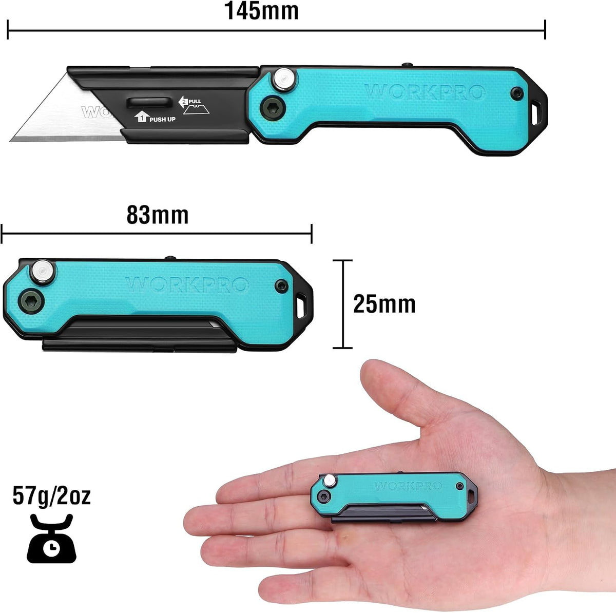 EDC Folding Utility Knife, Mini Box Cutter with Quick Open Axis Lock, Quick Change Blade Razor Knife, Foldable Small Pocket Knife with Belt Clip