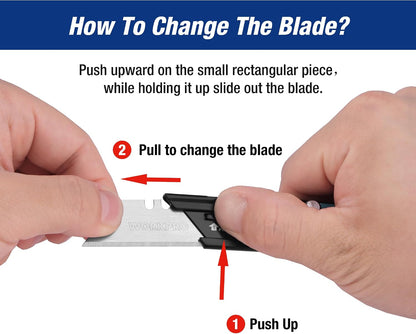 EDC Folding Utility Knife, Mini Box Cutter with Quick Open Axis Lock, Quick Change Blade Razor Knife, Foldable Small Pocket Knife with Belt Clip