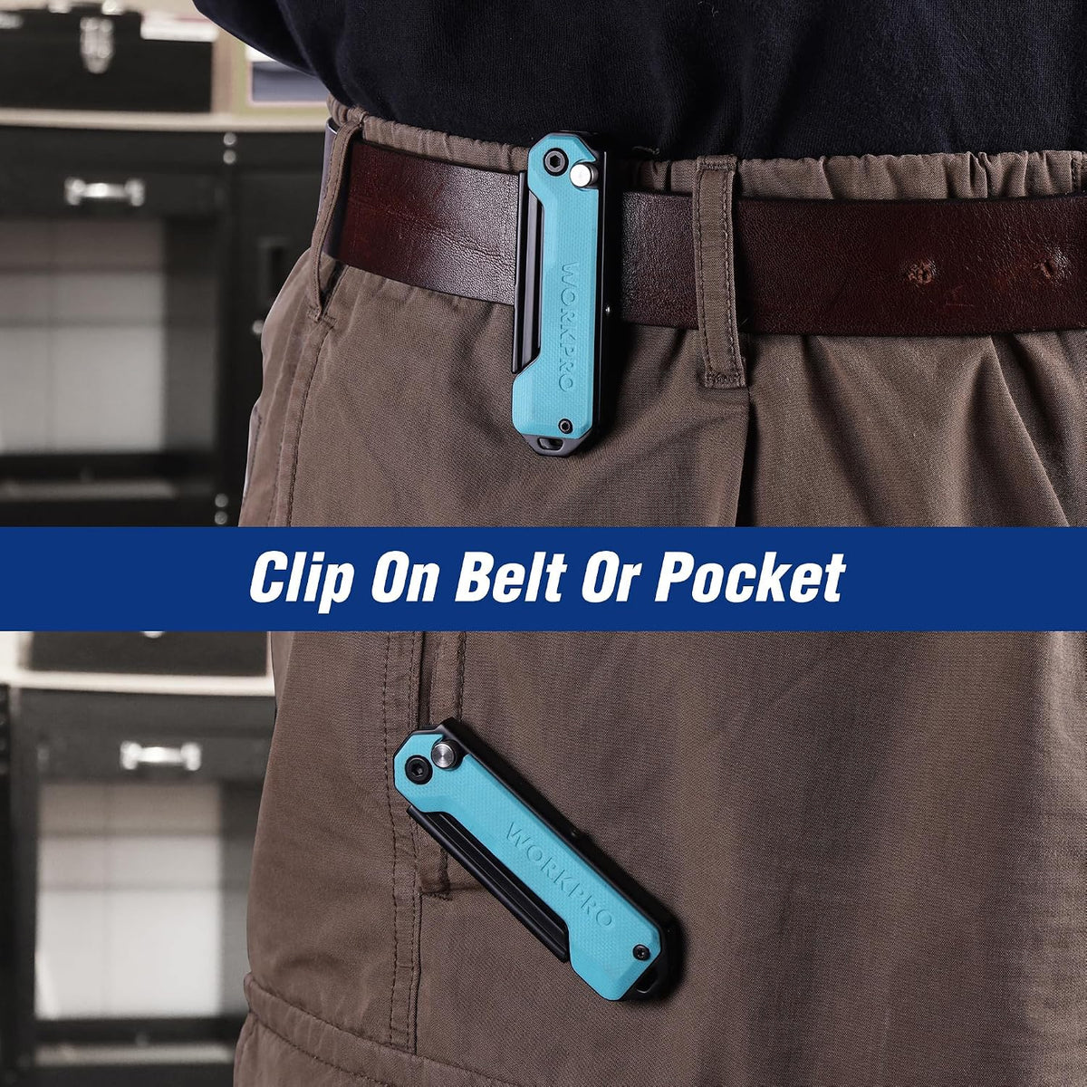 EDC Folding Utility Knife, Mini Box Cutter with Quick Open Axis Lock, Quick Change Blade Razor Knife, Foldable Small Pocket Knife with Belt Clip
