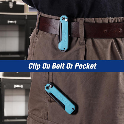 EDC Folding Utility Knife, Mini Box Cutter with Quick Open Axis Lock, Quick Change Blade Razor Knife, Foldable Small Pocket Knife with Belt Clip
