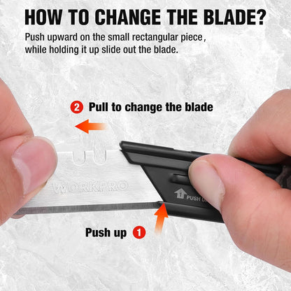 EDC Folding Utility Knife, Mini Box Cutter with Quick Open Axis Lock, Quick Change Blade Razor Knife, Foldable Small Pocket Knife with Belt Clip